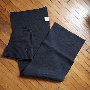 Brown organic cotton toque & scarf set